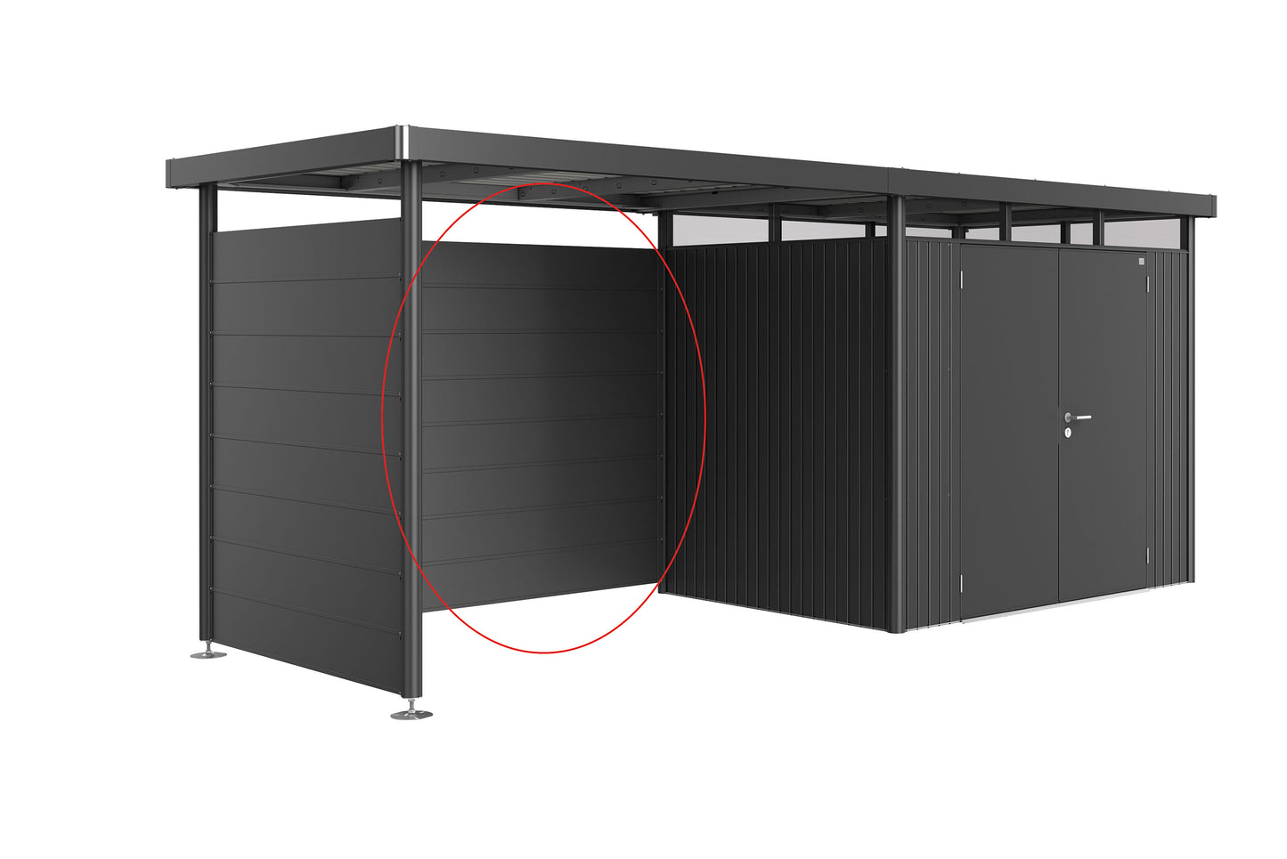 Rückwand Gr. L für Seitendach zu Gerätehaus HighLine H2-H6 - Elements4me