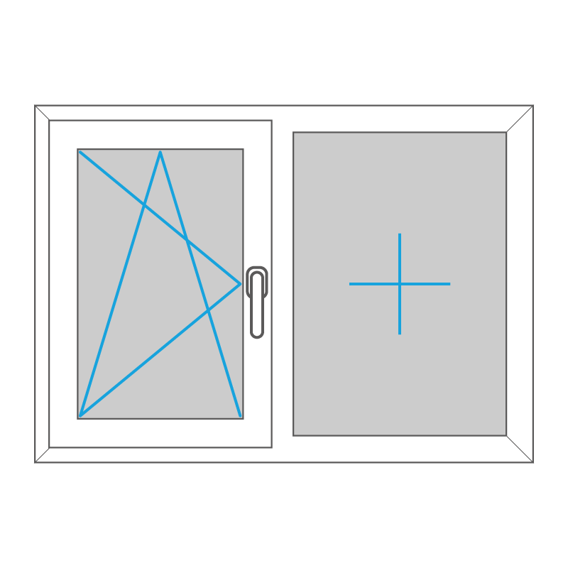 Fenster - Kunststoff - Zweiteilig - Elements4me